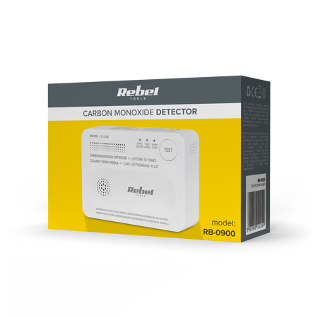 Czujnik tlenku węgla (czadu) KD-218B bezprzewodowy na baterie Rebel
