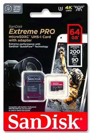 Karta Extreme Pro microSDXC 64GB 200/90 MB/s A2