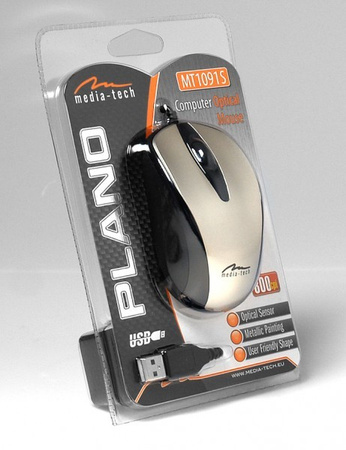 MEDIA-TECH Mysz optyczna 800dpi srebrna MT1091S