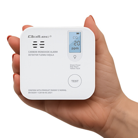  Certyfikowany bezprzewodowy Czujnik tlenku węgla (czadu) z baterią | detektor CO | żywotność sensora 10 lat | alarm 85dB | LED