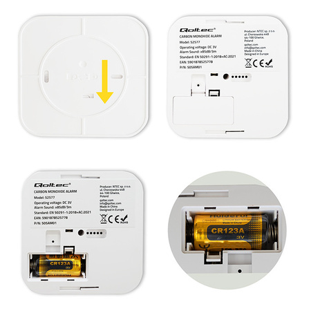  Certyfikowany bezprzewodowy Czujnik tlenku węgla (czadu) z baterią | detektor CO | żywotność sensora 10 lat | alarm 85dB | LED