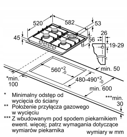 Płyta gazowa BOSCH PCH6A5I90 Flame Select WOK