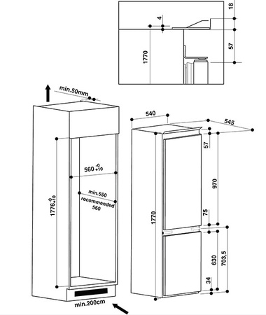 Chłodziarko-zamrażarka do zabudowy ART6711SF2