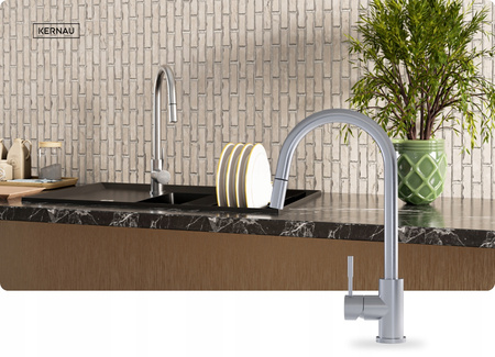 Bateria kuchenna stojąca Kernau Aurea srebrny