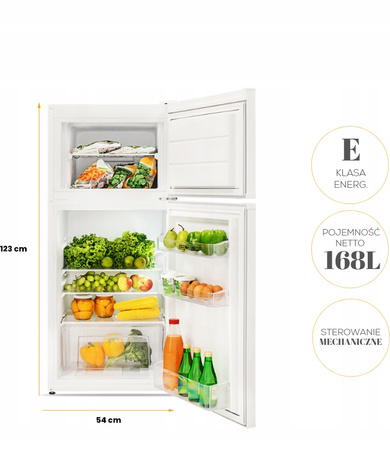 Lodówka wolnostojąca Kernau KFRT 12152.2 W KlasaE 123x54