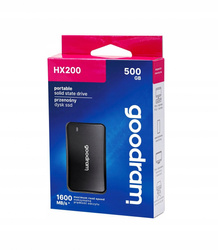 Dysk SSD HX200 500GB USB-C+A 1500/900MB/s czarny