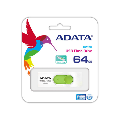 ADATA Pendrive UV320 64GB USB3.2 biało-zielony