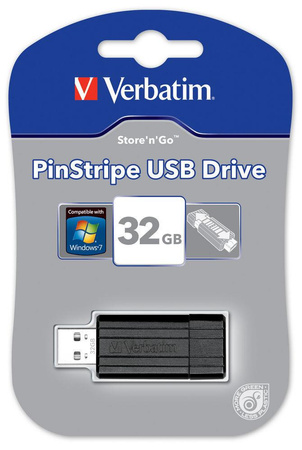 Pendrive VERBATIM PinStripe 32GB Czarny