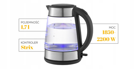 Czajnik elektryczny Kernau KSK 179 G 2200 W 1,7 l SZKLANY