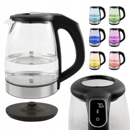 Czajnik elektryczny Kernau MOCNY 2200W 1,7L Regulacja temperatury Szklany