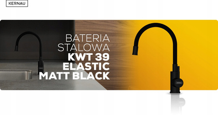 Bateria kuchenna stojąca Kernau KWT 39 Elastic Matt Black czarny