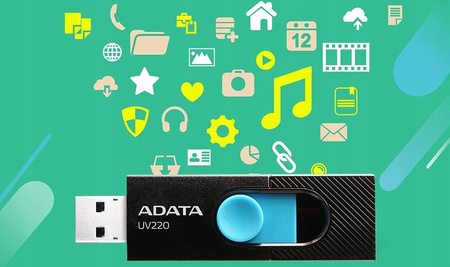 ADATA Pendrive UV220 32GB USB2.0 Czarno-niebieski