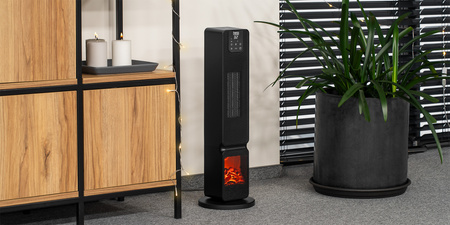 Grzejnik PTC Teesa TSA8062 imitacja kominka wentylator kolumnowy