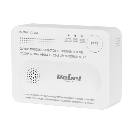 Czujnik tlenku węgla (czadu) KD-218B bezprzewodowy na baterie Rebel