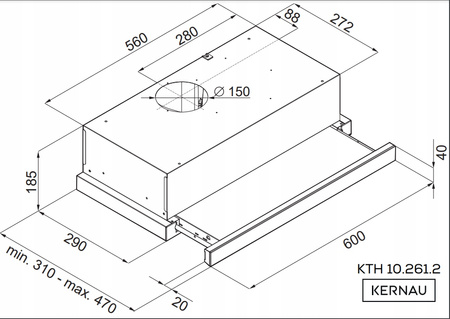 Okap teleskopowy Kernau KTH 10.261.2 X