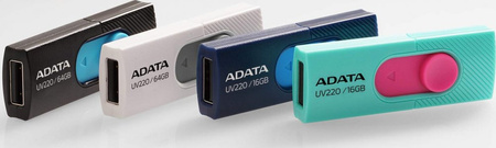 ADATA Pendrive UV220 64GB USB2.0 Czarno-niebieski