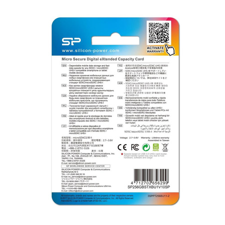 Karta pamięci microSDXC 256GB CL10/UHS-1 100/80+