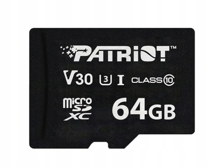 PATRIOT Karta MicroSDHC 64GB VX V30 C10 UHS-I U3