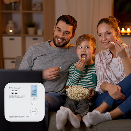  Certyfikowany bezprzewodowy Czujnik tlenku węgla (czadu) z baterią | detektor CO | żywotność sensora 10 lat | alarm 85dB | LED