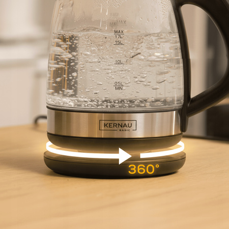 Czajnik elektryczny Kernau MOCNY 2200W 1,7L Regulacja temperatury Szklany