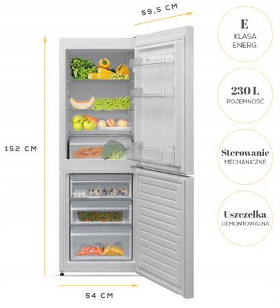 Lodówka wolnostojąca Kernau KFRC 15153.2 W KlasaE 152x54