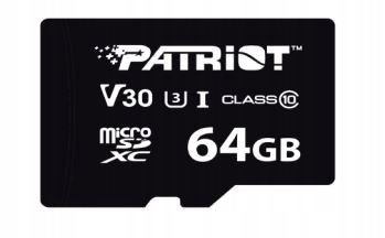 PATRIOT Karta MicroSDHC 64GB VX V30 C10 UHS-I U3