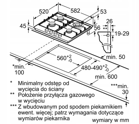 Płyta gazowa BOSCH PCH6A5I90 Flame Select WOK