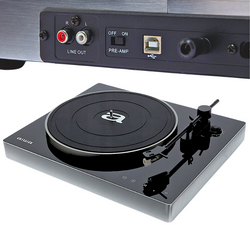 GRAMOFON AIWA APX-680BT PASKOWY BLUETOOTH USB AUTOMATYCZNY 33/45 RPM CZARNY