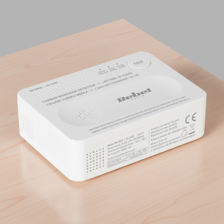 Czujnik tlenku węgla (czadu) KD-218B bezprzewodowy na baterie Rebel