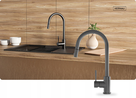 Bateria kuchenna stojąca Kernau Aurea czarny, szary