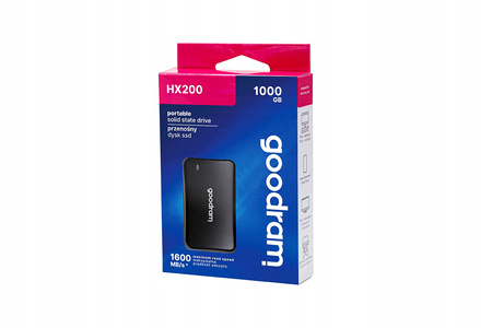 Dysk SSD HX200 1TB USB-C+A 1500/1400MB/s czarny