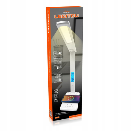 Lampka biurkowa z ładowarką indukcyjną i