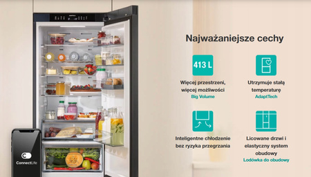 Lodówka do obudowania GORENJE NRB620E6BX4WFE 203cm Big Volume 413L