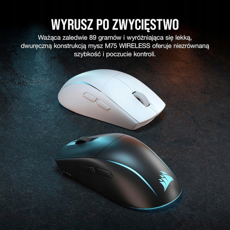 CORSAIR Myszka bezprzewodowa M75 biała RGB