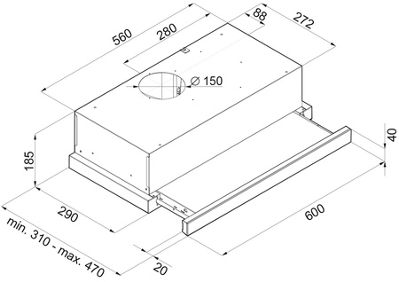 Okap teleskopowy KERNAU KTH 10.161.1 X