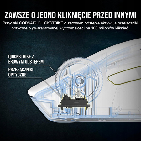 CORSAIR Myszka bezprzewodowa M75 biała RGB