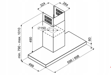Okap kominowy Kernau KCH 0860.1 B Gold