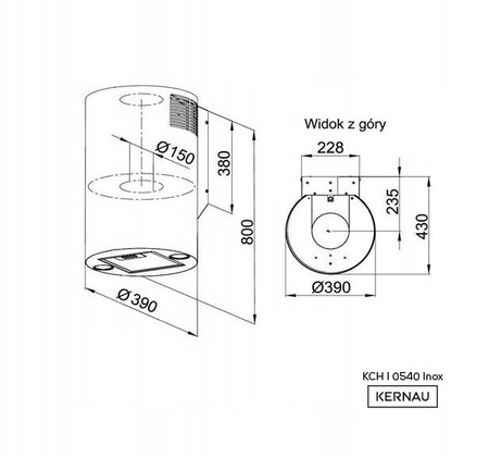 Okap kominowy Kernau KCH I 0540 Inox