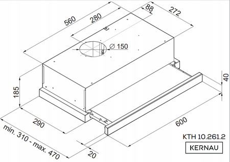 Okap teleskopowy Kernau KTH 10.261.2W