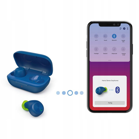 HAMA Słuchawki dokanałowe Spirit chop Niebieskie