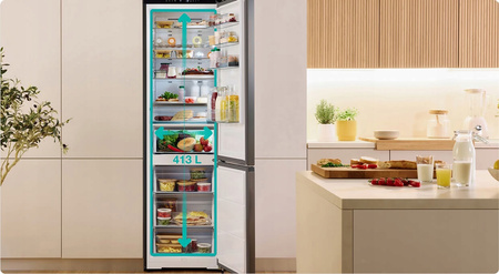 Lodówka do obudowania GORENJE NRB620E6BX4WFE 203cm Big Volume 413L