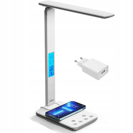 Lampka biurkowa z ładowarką indukcyjną i