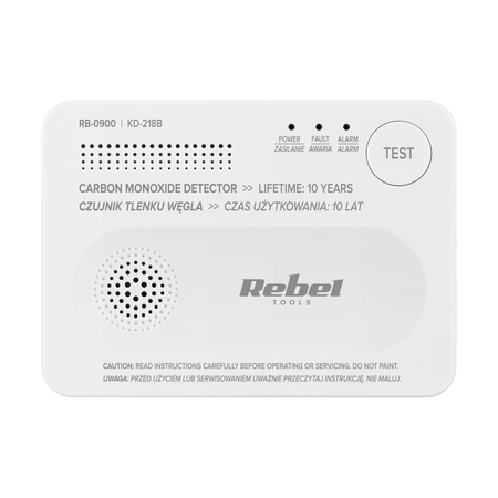 Czujnik tlenku węgla (czadu) KD-218B bezprzewodowy na baterie Rebel