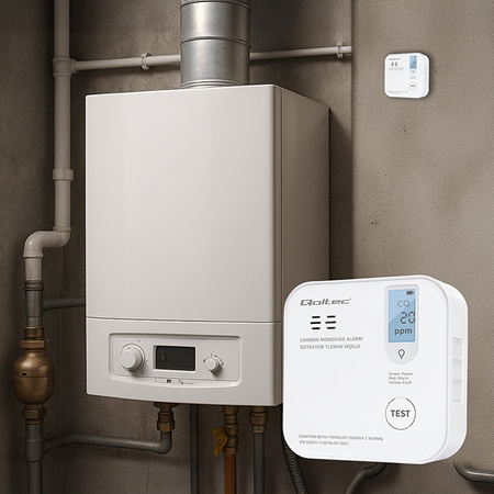  Certyfikowany bezprzewodowy Czujnik tlenku węgla (czadu) z baterią | detektor CO | żywotność sensora 10 lat | alarm 85dB | LED