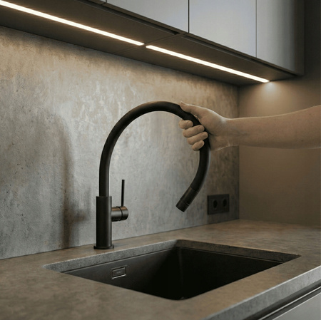 Bateria kuchenna stojąca Kernau Lirena czarny