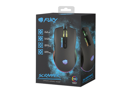 FURY Mysz Scrapper 6400 DPI RGB
