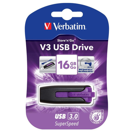 VERBATIM Pendrive V3 USB 3.0 Drive 16GB Czarny